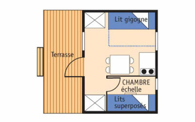 Modèle Isabelle    4 personnes / 12 m²